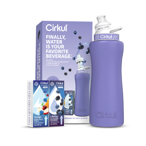 32oz. Matte Periwinkle Stainless Steel Bottle Starter Kit R0